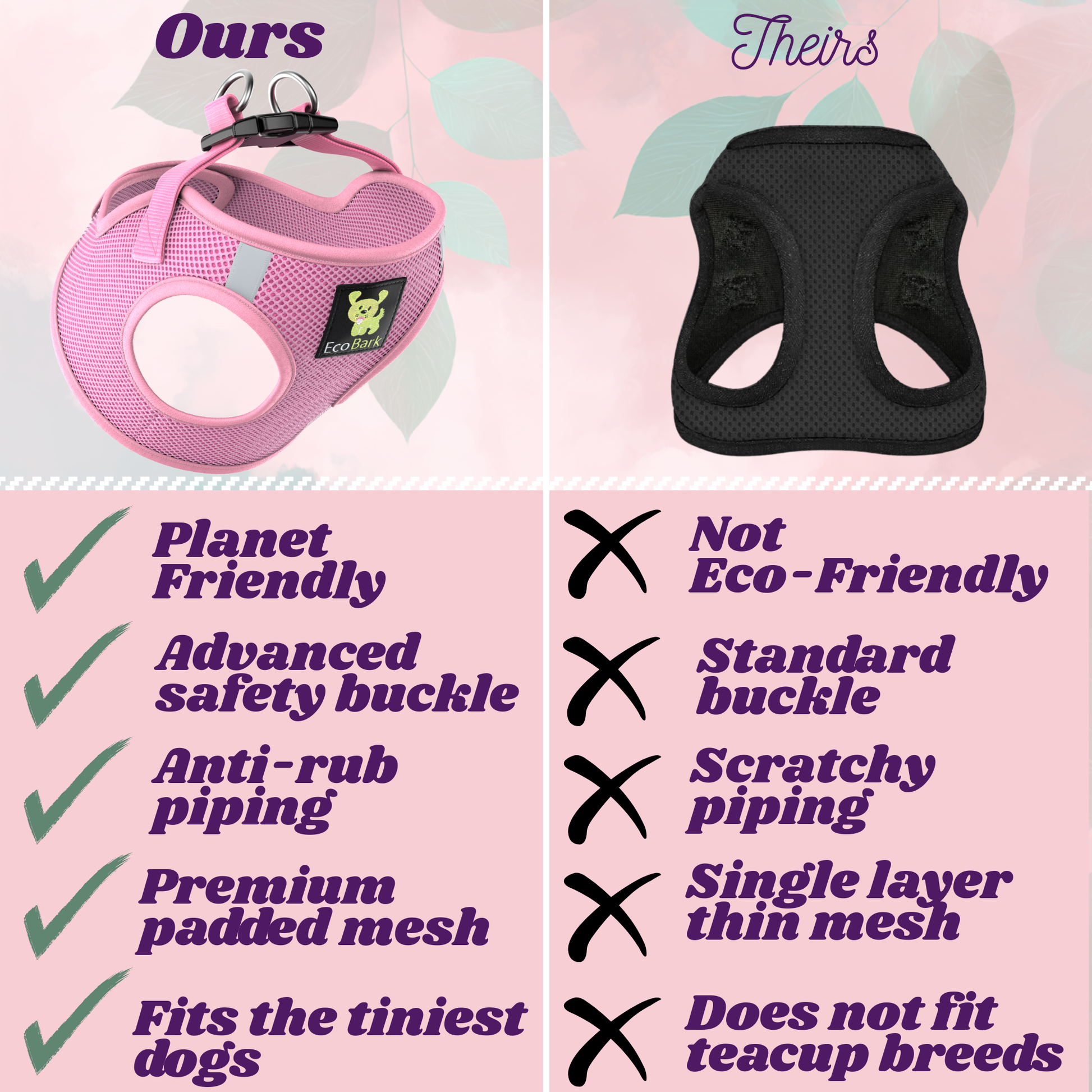 Dog Harness EcoBark Step In Harness XXXS to Small Breeds- - gallery product image for dog harness