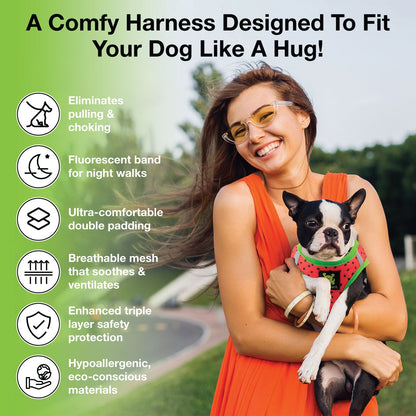 EcoBark Reflective Step In Dog Harness for Small Breed Pets