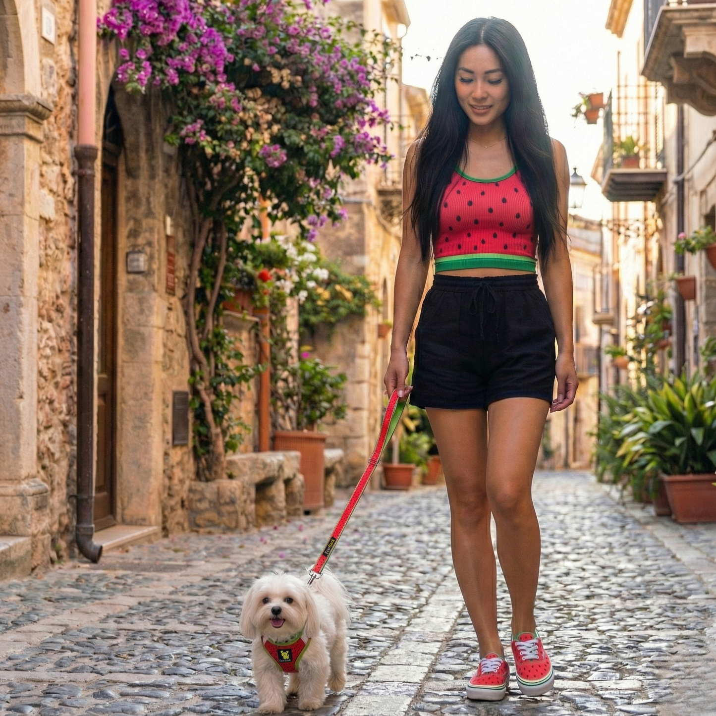 Dog Leash EcoBark Watermelon Leash- Padded Comfort Grip - gallery product image for dog leash