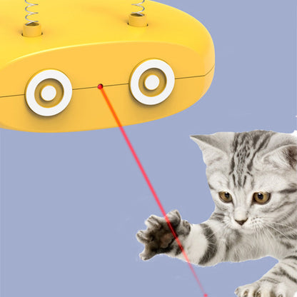 Electric Robot Laser Cat Toy USB Charging Feather Teasing