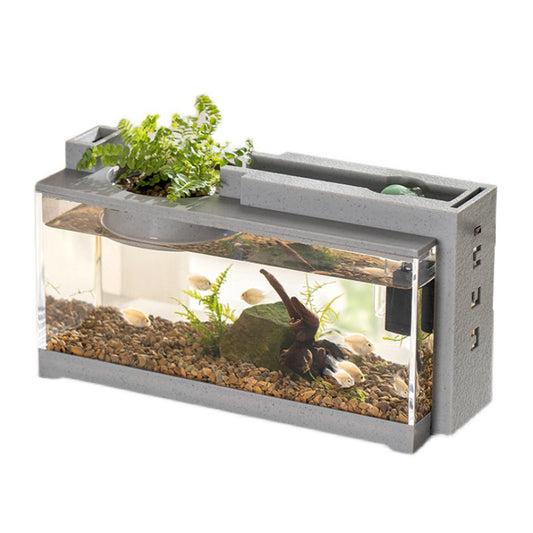 Small Desktop Fish Tank - Creative Aquarium with Mute Filter
