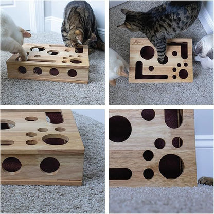 Solid Wood Maze Cat Toy Square Cat Self-hi