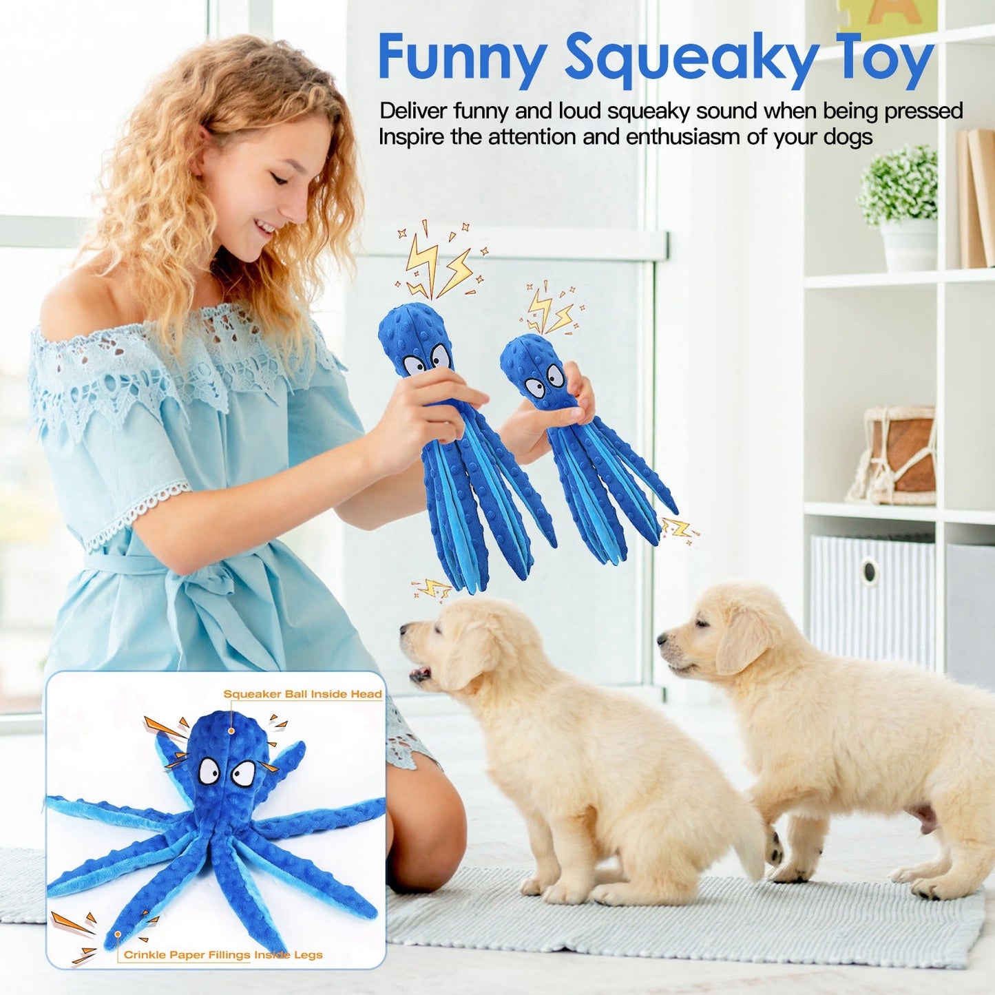 GBruno 2Pcs Squeaky Dog Toys
