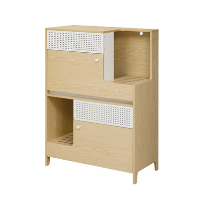 Furniture Style Multi-Use Natural Cat Litter Box House with