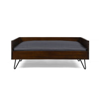 Acacia Wood Dog Bed with Sleek Hairpin Legs