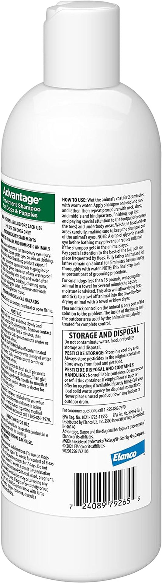 Purrfect Pet Kingdom Flea & Tick Shampoo bottle, labeled as the best tick shampoo for adult dogs.