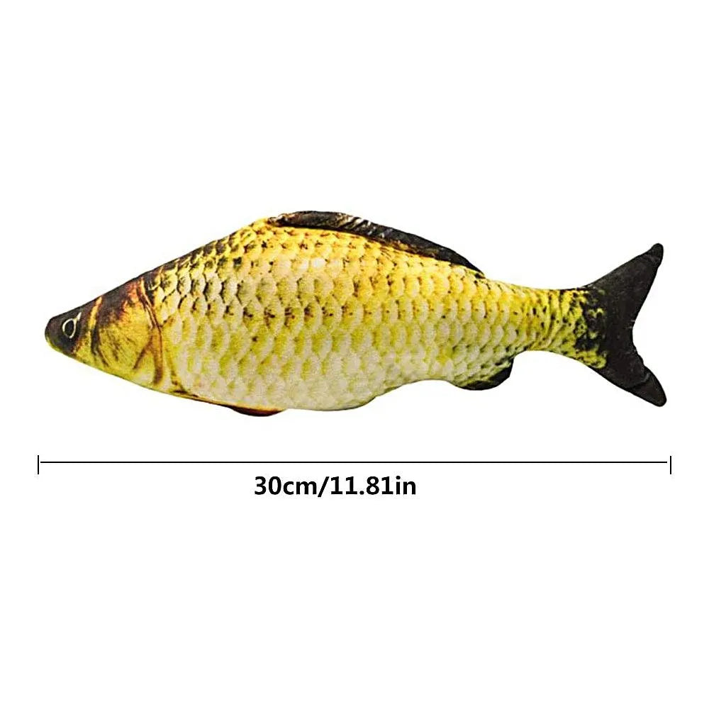 Electric Cat Toy 3D Fish by Stevvex, realistic plush design, USB charging, available in variants A, B, C, ideal for cat ex...