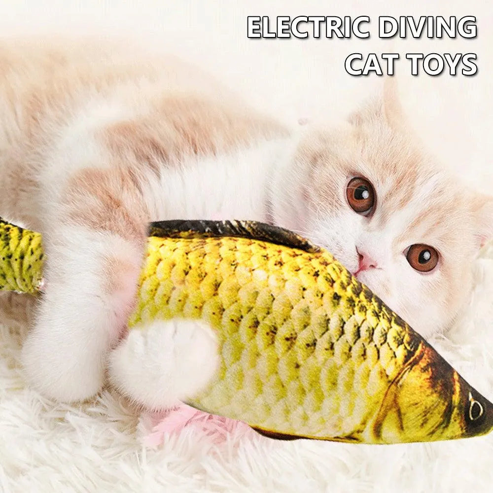 Electric Cat Toy 3D Fish by Stevvex, realistic plush, USB charging, interactive pet toy for cats, available in variant A, ...