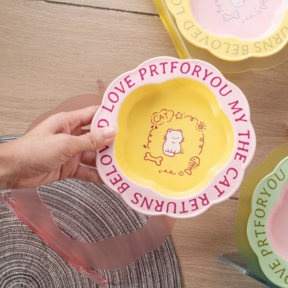 Elegant Lace Ceramic Anti-Tumble Cat Bowl by Purrfect Pet Kingdom in pink, 18.12 oz, perfect for stable dining for your cat.