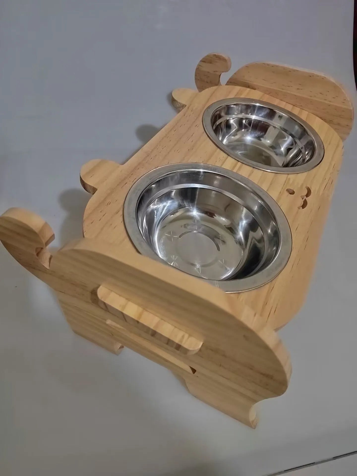 Elevated Ceramic Cat Food Bowl Set by Purrfect Pet Kingdom in white, featuring a double bowl variant, perfect for small do...