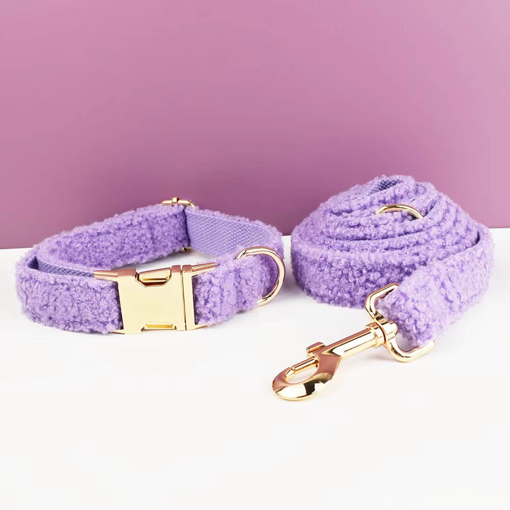 Premium Velvet Dog Harness and Matching Leash Set in Ro