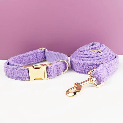 Premium Velvet Dog Harness and Matching Leash Set in Ro