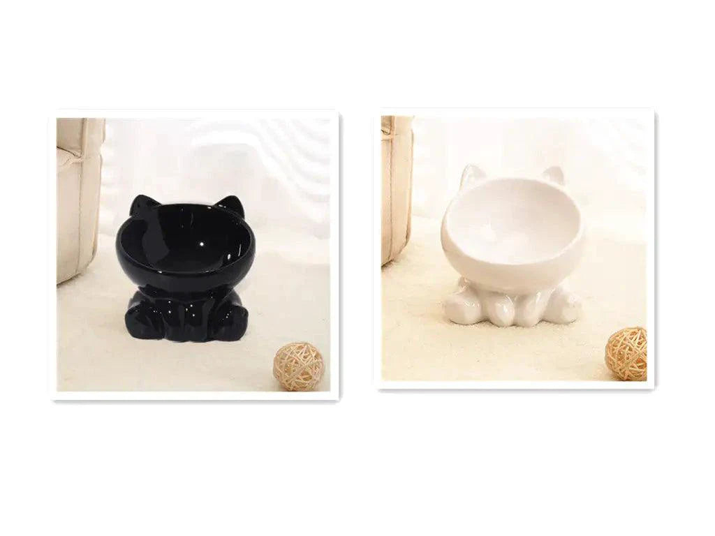 Pet Bowl Ceramic - Ergonomic Elevated Design
