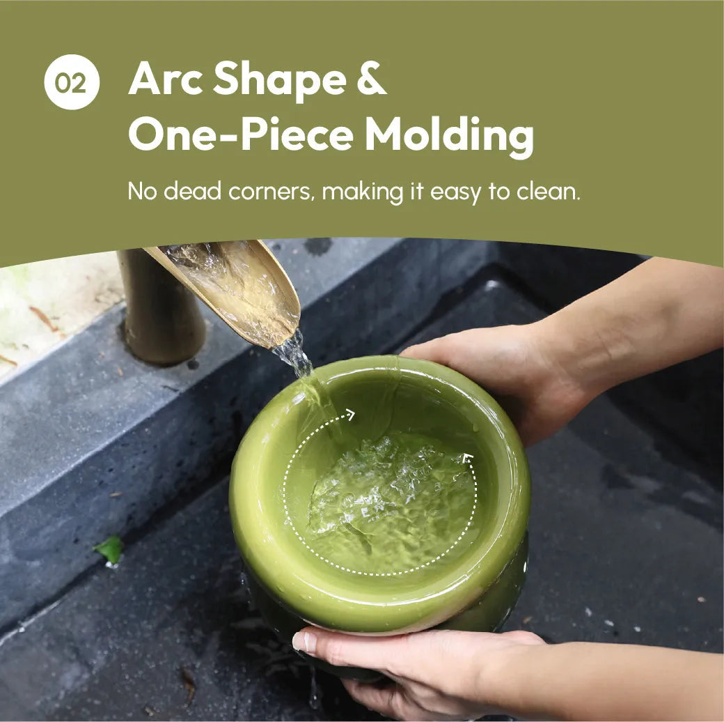 Ergonomic Ceramic Pet Bowl for Neck Relief in Avocado Green by Purrfect Pet Kingdom, perfect for pet comfort and style.