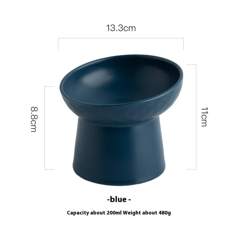 Ergonomic Elevated Ceramic Cat Bowl by Purrfect Pet Kingdom in High White, designed for healthy digestion, perfect for cats.