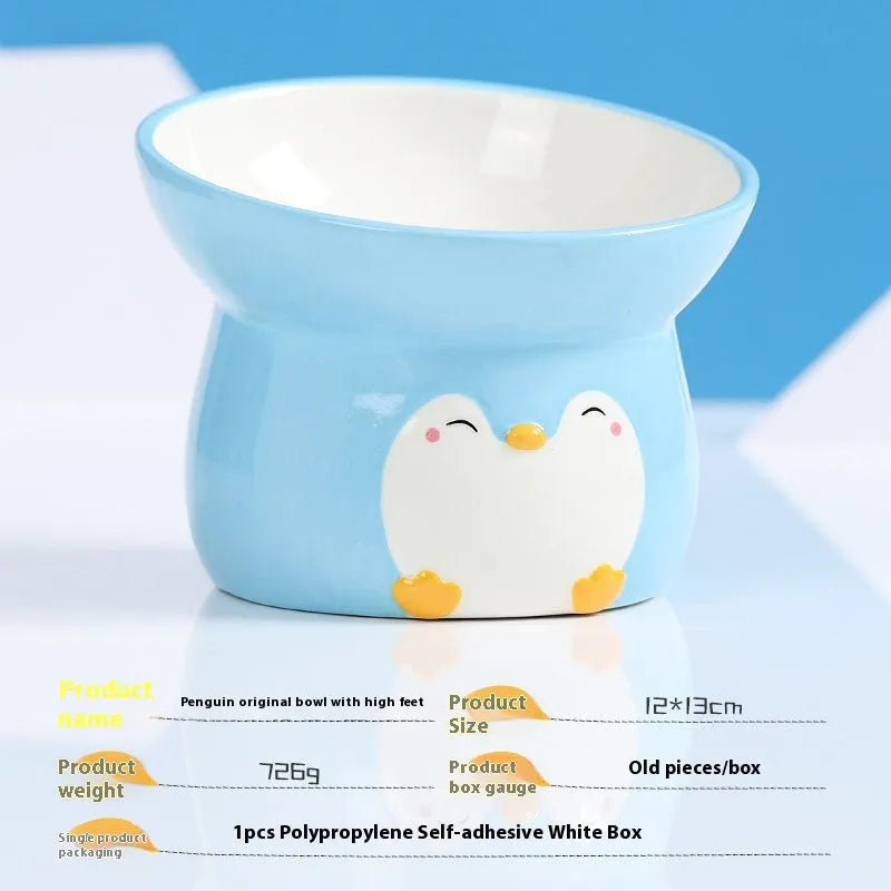 Ergonomic Elevated Ceramic Cat Bowl by Purrfect Pet Kingdom in white, 550ml, perfect for healthy dining for your cat.