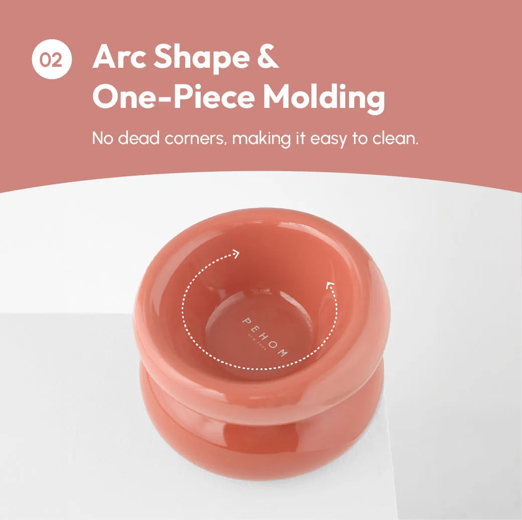 Ergonomic Elevated Pet Bowl in Rose Pink by Purrfect Pet Kingdom, designed for better digestion, perfect for stylish pets.