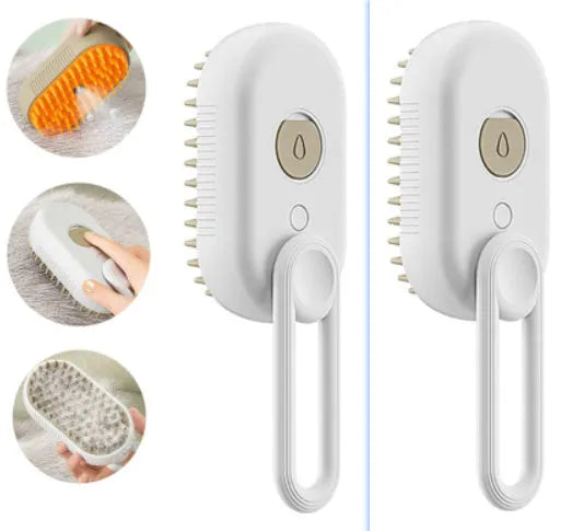 Estely - 3-in-1 Electric Steamy Pet Brush for Grooming and Massage - Dog Grooming Tools