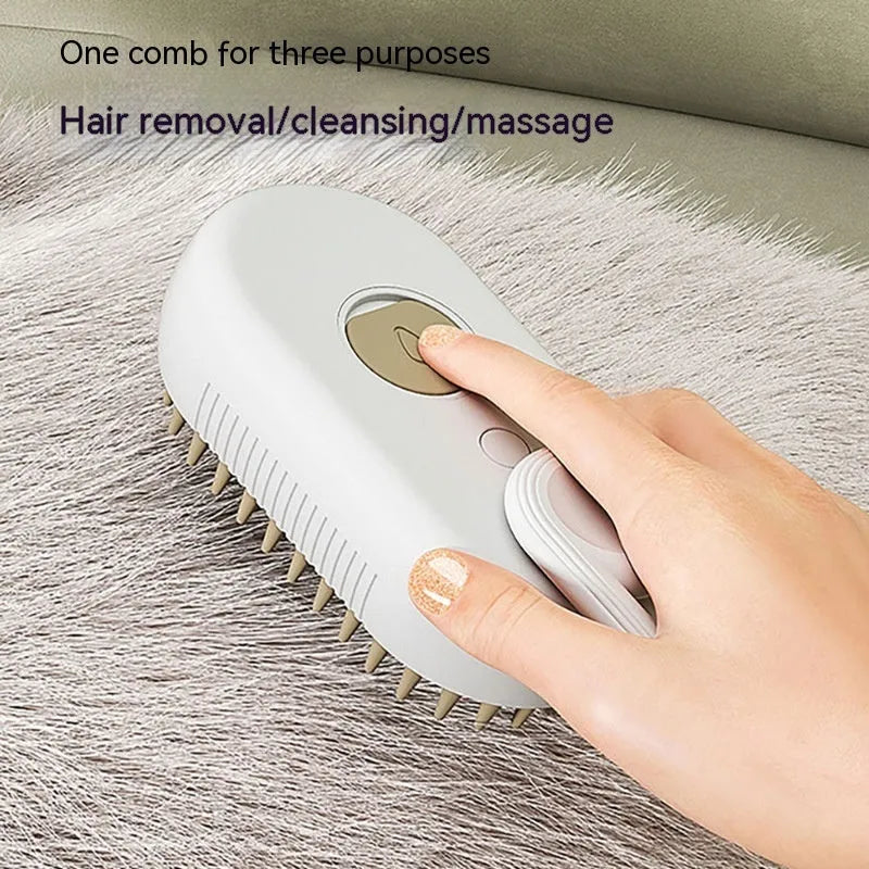 Estely - 3-in-1 Electric Steamy Pet Brush for Grooming and Massage - 0