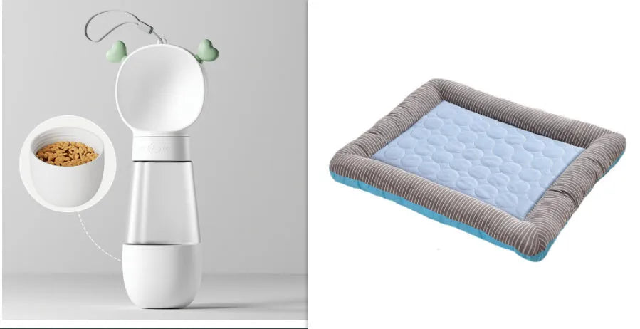 Estely - Breathable Ice Silk Cooling Pet Mat for Dogs and Cats Blue - 0