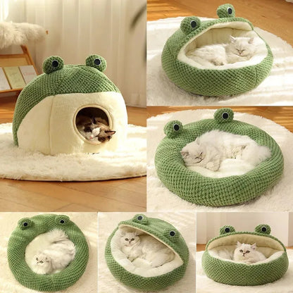 Estely - Cozy Frog Plush Pet Bed for Small Dogs and Cats Under 5KG - Pet Beds