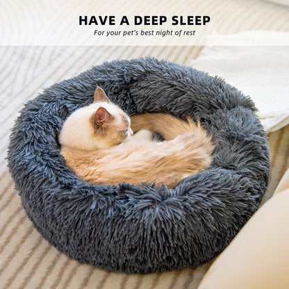 Estely - Cozy Round Plush Pet Bed for Small Dogs and Cats Soft Mat - 0