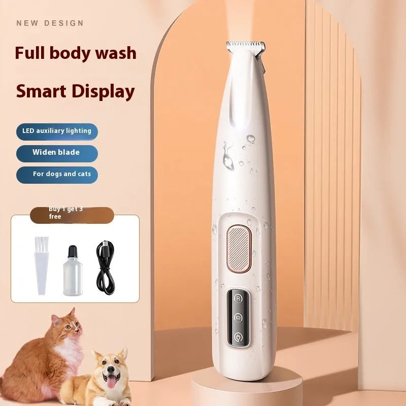 Estely - Pets Waterproof Dog Paw Trimmer with LED Light and Display - Dog Grooming Tools