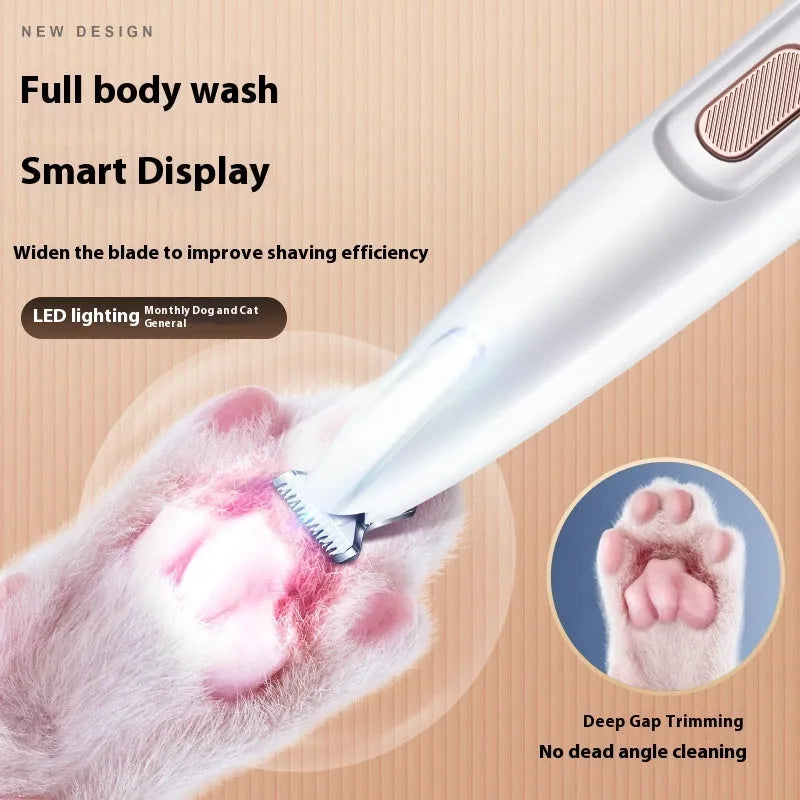 Estely - Pets Waterproof Dog Paw Trimmer with LED Light and Display - Dog Grooming Tools
