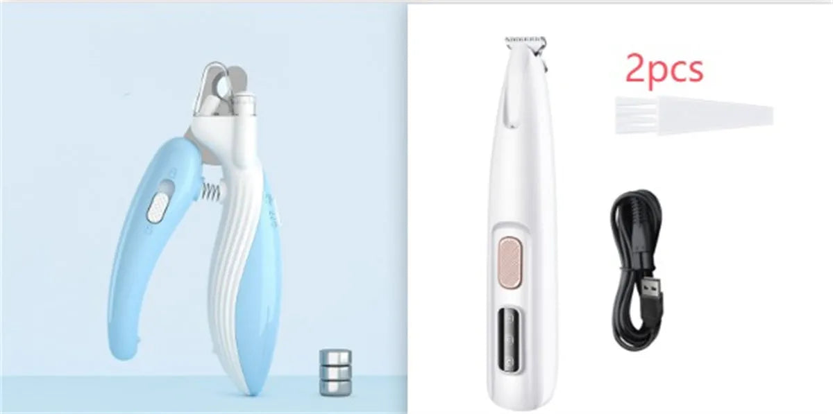 Estely - Pets Waterproof Dog Paw Trimmer with LED Light and Display - Dog Grooming Tools