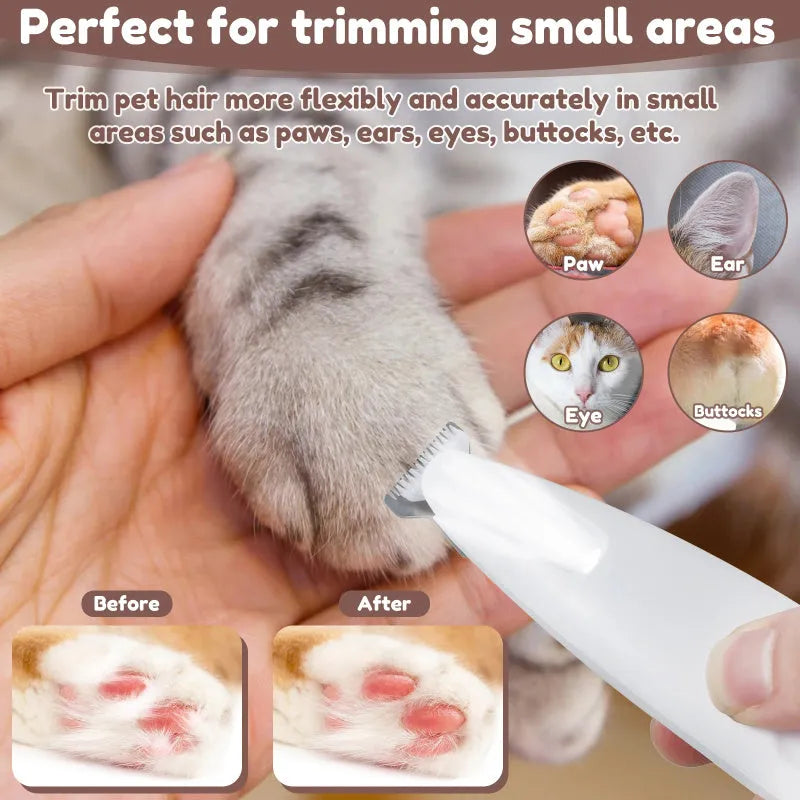 Estely - Pets Waterproof Dog Paw Trimmer with LED Light and Display - Dog Grooming Tools