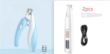 Estely - Pets Waterproof Dog Paw Trimmer with LED Light and Display - Dog Grooming Tools