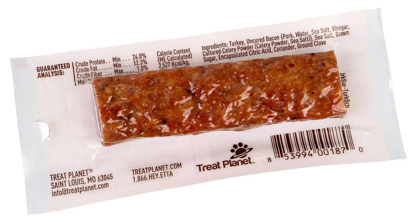 Etta Says Snack Bar Turkey and Bacon Dog Treat by Purrfect Pet Kingdom, 1.5oz, featuring a savory turkey and bacon flavor.