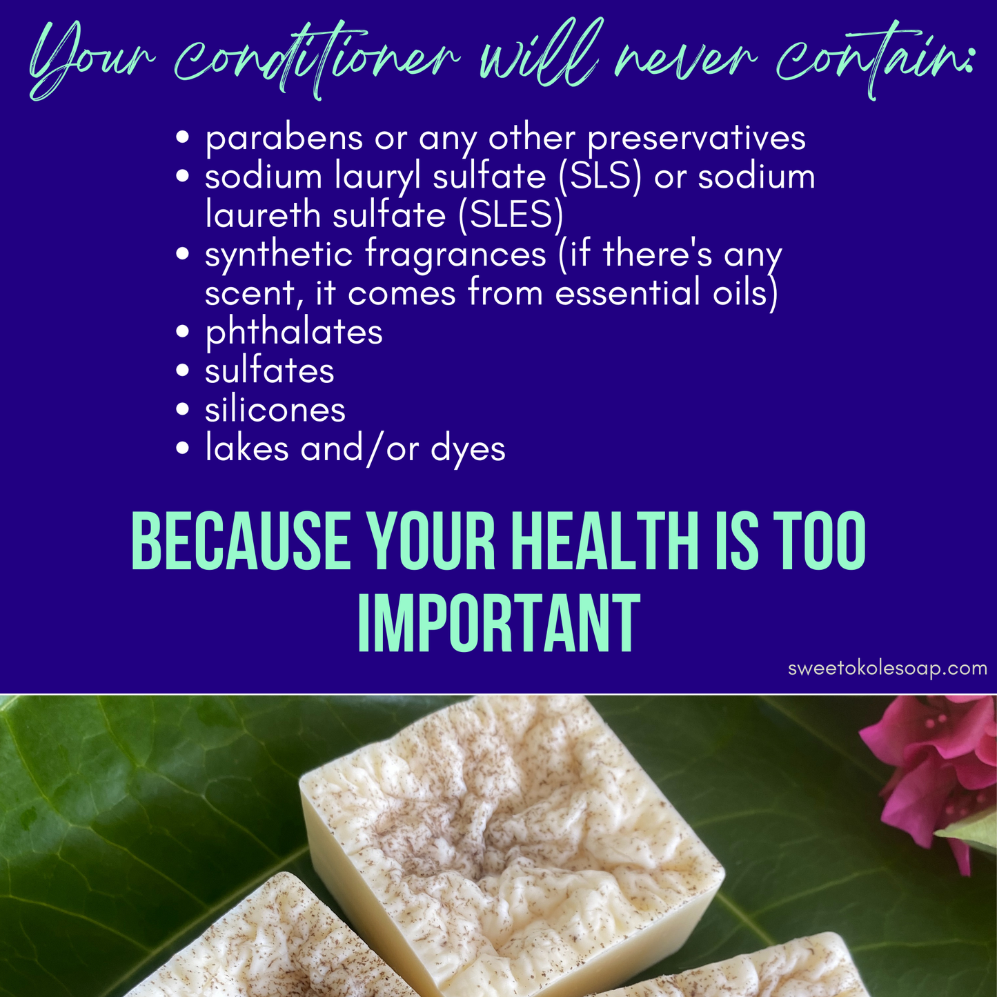 Natural Conditioner Bar - Eucalyptus & Lime Essential Oils with