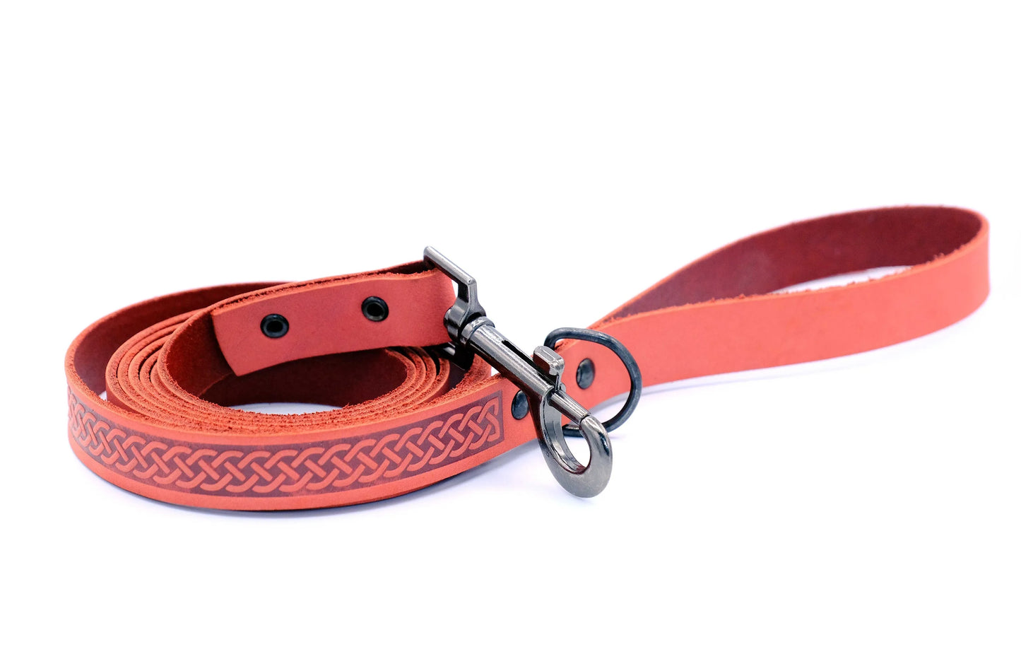 Euro-Dog Collars and Leads - Celtic Sport Coral Reef Leather Dog Leash - dog leash > leather dog leash > quality leather d...