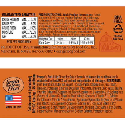 Evanger's All Life Stages Classic Beef It Up Dinner Wet Cat