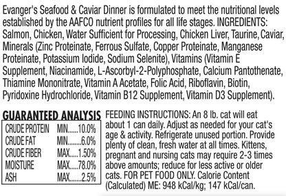 Wet Cat Food - Evanger's Seafood Caviar Premium 5.5oz 🐟