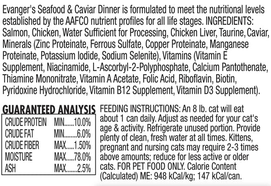 Evanger's All Life Stages Super Premium Seafood & Caviar Dinner Wet Cat Food (5.5oz) - Evanger's Wet Cat Food - The Family Pet