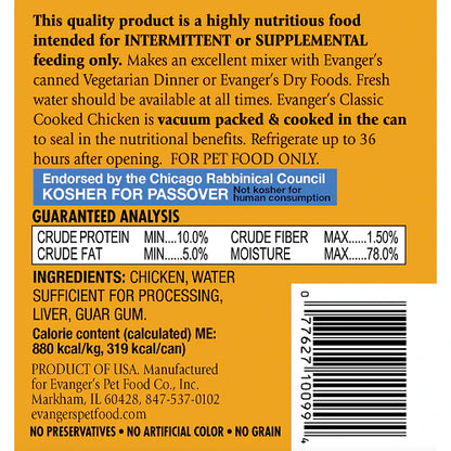 Evanger's All Life Stages Cooked Chicken Wet Dog Can