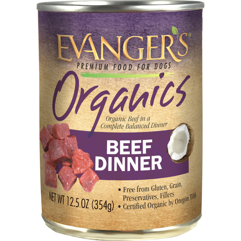 Evanger's Organics All Life Stages Beef Dinner Wet Dog Can (12.5oz)