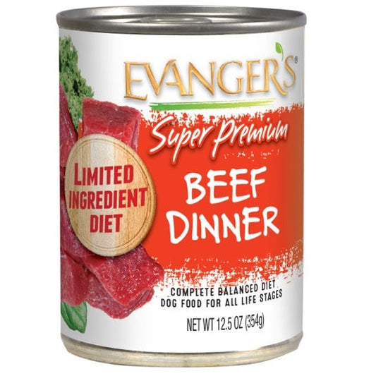 Evanger's Super Premium Beef All Life Stages, Limited Ingredient Wet Dog Food (12.5oz) - Evanger's Wet Dog Food - The Family Pet
