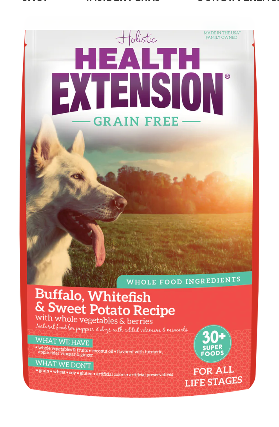 Health Extension Grain Free Buffalo Dog Food with Whole Ingredients for All Life Stages