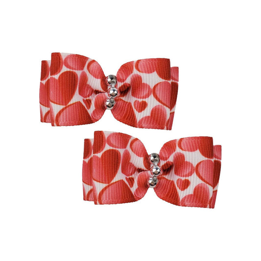 Red Hearts Canine Hair Clips