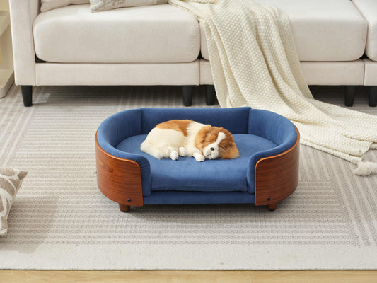 Scandinavian Style Elevated Dog Bed Mid Size Dark Blue