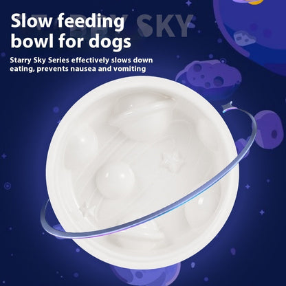 Planet Shape Slow Feeding Bowl Non-slip Anti-tumble Dog