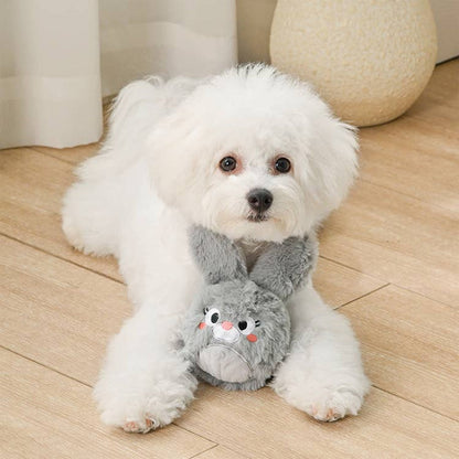 Farm Friendz Super Ball Grey Bunny Plush Dog Toy