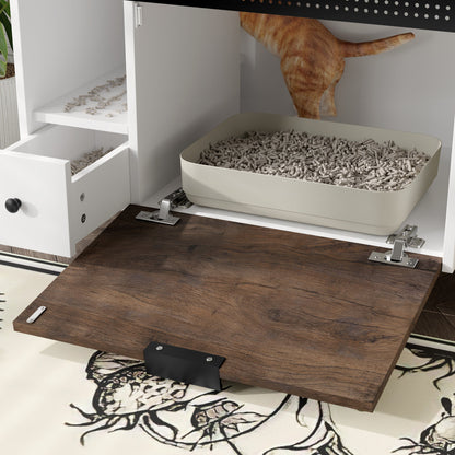 Cat Litter Box Enclosure, Indoor Hidden Cat Litter Box Furni