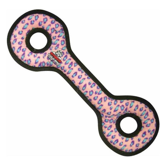 Tuffy Ultimate Tug-O-War Pink Leopard Print Durable Tough Dog Toy
