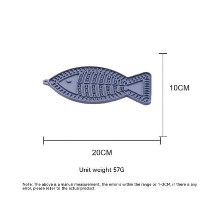 Fish-shaped Round Pet Silicone Snack Pad
