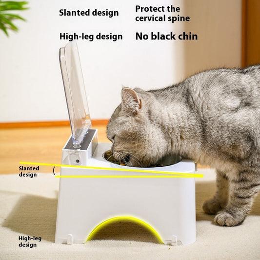 Pet Cat Bowl Feeder Automatic Lid-opening