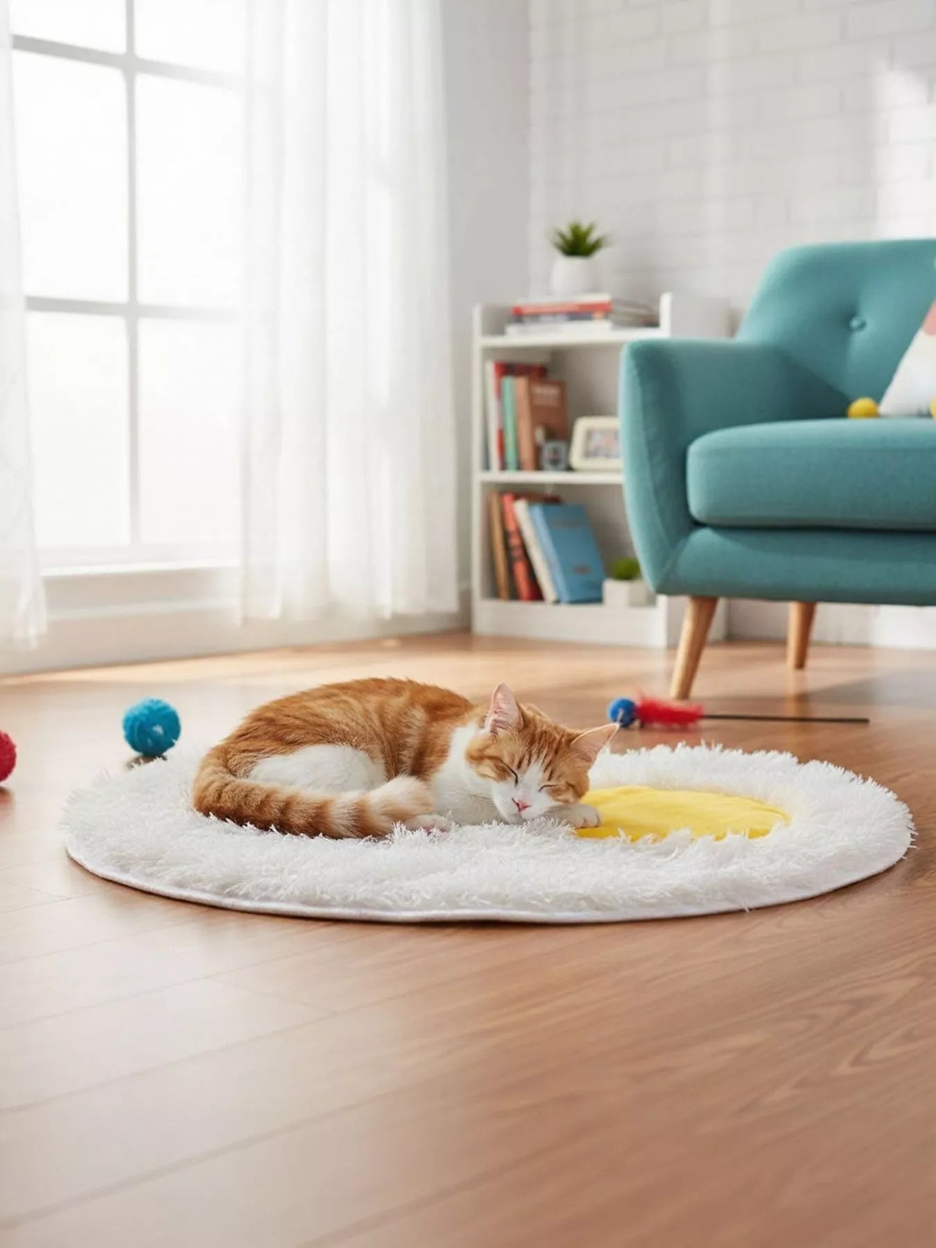 Pet Mat - Fried Egg Design Plush Soft Padded Sleeping Cushion